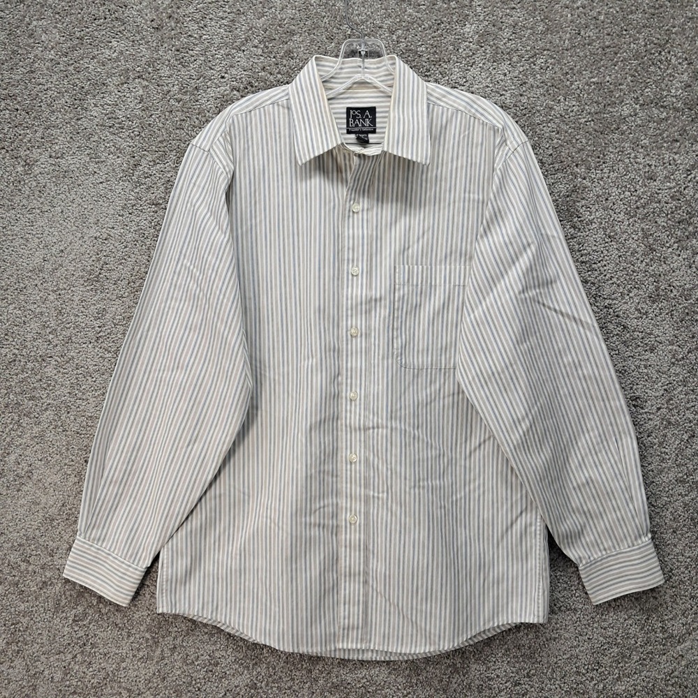 Jos. A. Bank Traveler Collection Mens M Tailored Fit Striped Button Down Shirt